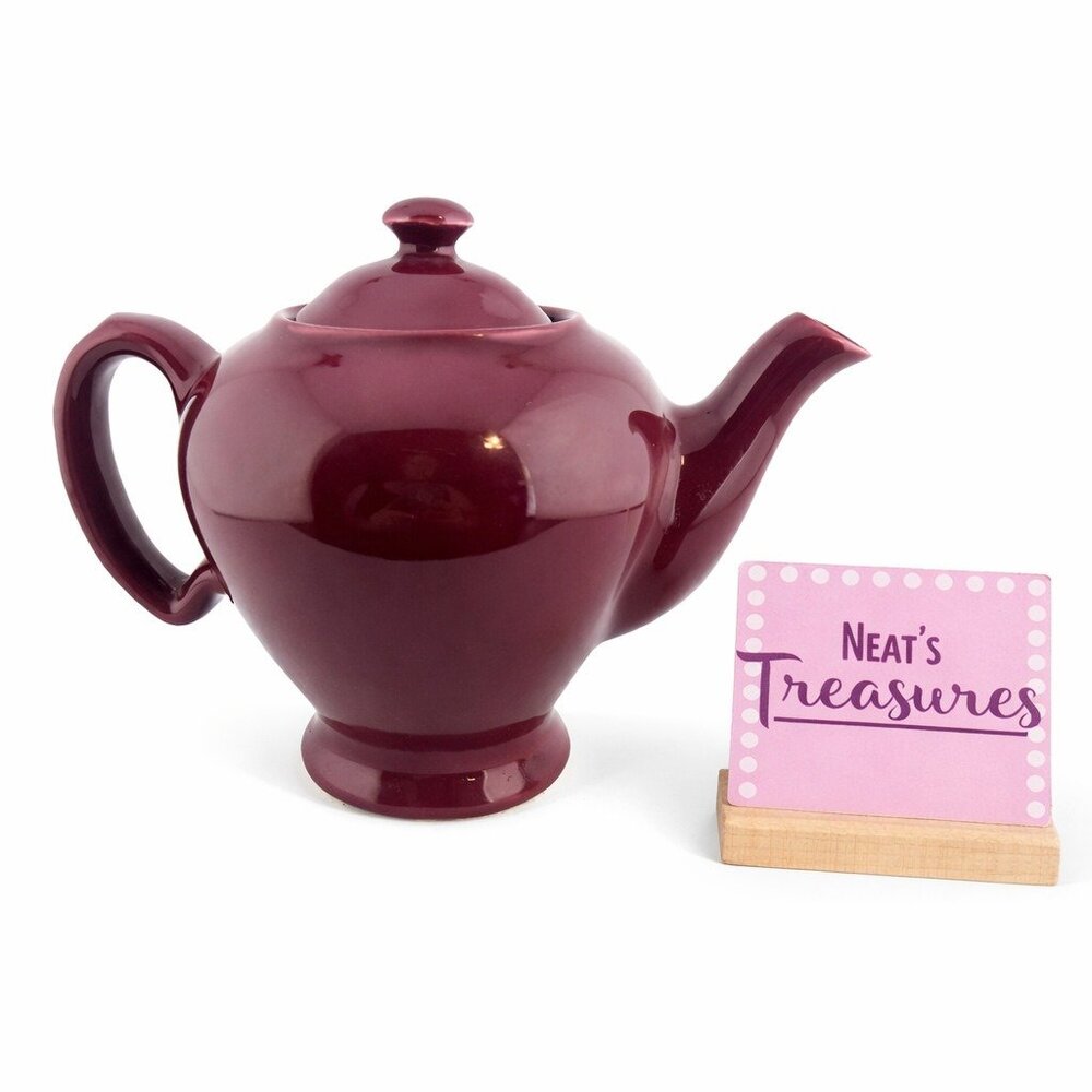 VINTAGE Hall Company McCORMICK  Burgundy Maroon Baltimore MD USA 4 Cup Teapot